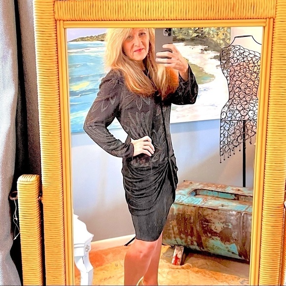 Vtg. Frances La Vie,Draped at the Hips, Gorgeous Printed Bodice, Cocktail Dress - Picture 11 of 11